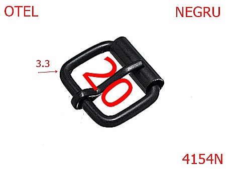 Catarame rola si 1 cui - 4154N/CATARAMA CU ROLA-20-mm-3.3-negru--7G1-7G1--