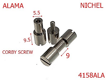 Harnasament - 4158ALA/CORBY SCREW-9-mm---nichel-AN25-AN26----