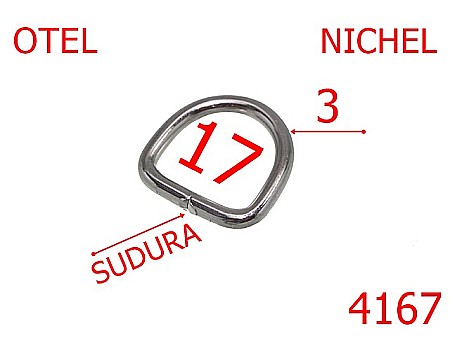 Harnasament - 4167/Inel D sudat marochinarie harnasament-17-mm-otel-3-nichel---3F6--