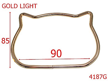 Manere - 4187G/Maner poseta cat's head-90-mm-otel---gold light-----