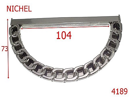 Manere - 4189/Maner geanta semirotund -104-mm-zamac---nichel-----
