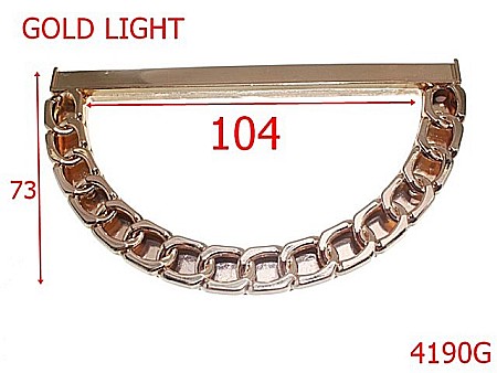 Manere - 4190G/Maner geanta semirotund -104-mm-zamac---gold light-----