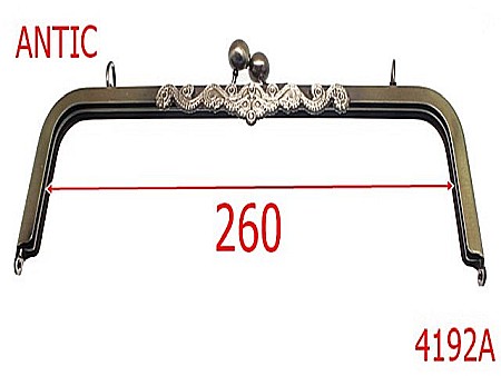 Rame poseta - 4192A/Rama medie geanta-260-mm-otel---antic-----