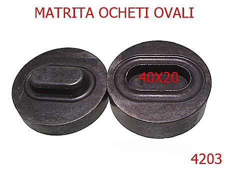 Utilaje - 4203/Matrita ocheti ovali pentru prelata-40-mm-otel--negru-----