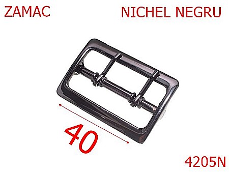 Catarame - 4205N/Catarama poseta cu punte mediana -40-mm-zamac--nichel negru-7A7-7H4---