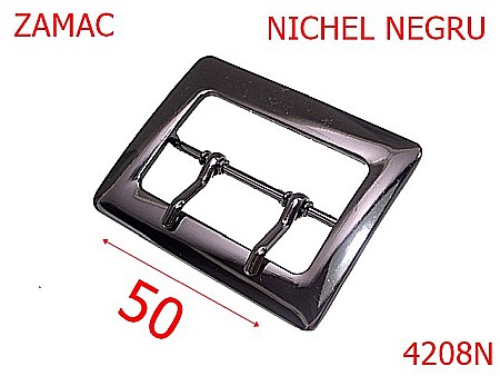 Catarame - 4208N/Catarama poseta cu punte mediana -50-mm-zamac--nichel negru-7A8-7J6---