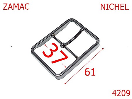 Catarame - 4209/Catarama poseta cu punte mediana -37-mm-zamac--nichel--6H8-7i4---