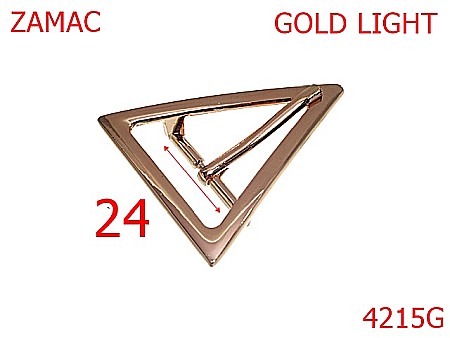 Catarame - 4215G/Catarama triunghiulara pentru geanta-24-mm-zamac--gold light--7K3-7E7--