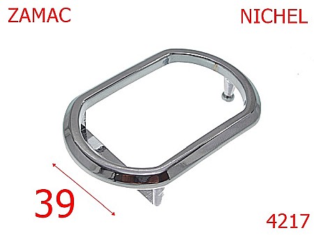 Catarame - 4217/Catarama ovala pentru pantalon-39-mm-zamac--nichel-----