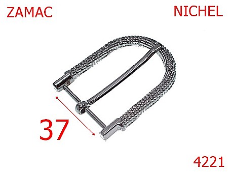 Catarame curea dama - 4221/Catarama striata pentru  curea dama -37-mm-zamac--nichel-----