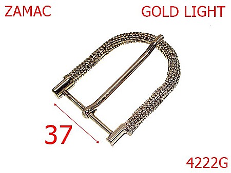 Catarame curea dama - 4222G/Catarama striata pentru  curea dama -37-mm-zamac--gold light-----