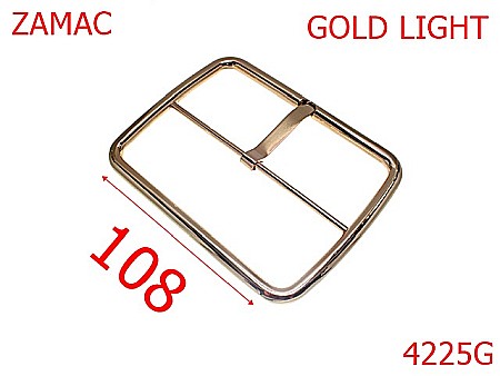 Catarame - 4225G/Catarama inalta pentru confectii marochinarie-108-mm-zamac--gold light--7K8-7K7---
