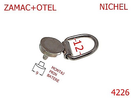 Sustinatori poseta - 4226/Sustinator mini cu inel D -12-mm-zamac--nichel-----