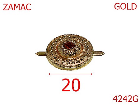 Accesorii metalice pentru marochinarie - 4242G/Ornament rotund marochinarie si incaltaminte-20-mm-zamac--gold       -21 B 4----