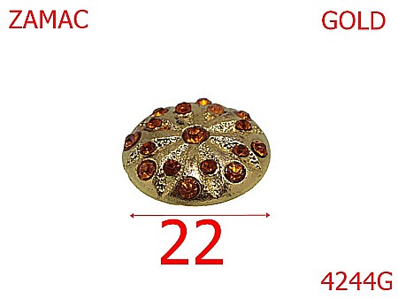 Accesorii metalice pentru marochinarie - 4244G/Ornament rotund marochinarie si incaltaminte-22-mm-zamac--gold       -21 B 4----