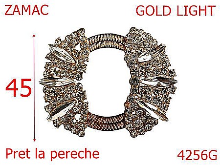 Accesorii metalice pentru marochinarie - 4256G/Ornament rotund incaltaminte cu pietre-45-mm-zamac--gold light-21 C 10----