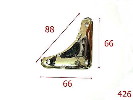 Accesorii metalice pentru marochinarie - 426/ORNAMENT TRIUNGHI NIKEL-66X66-mm---nichel-15B8--3G7--L30