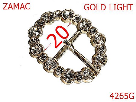 Accesorii metalice pentru marochinarie - 4265G/Catarama ovala marochinarie cu pietre-20-mm-zamac--gold light-21 C  6----