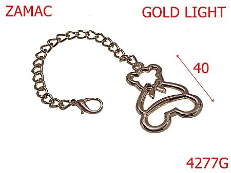 Accesorii metalice pentru marochinarie - 4277G/Ornament culant si  ursulet-40-mm-zamac--gold light-21 B 1----