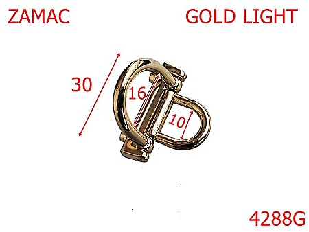 Sustinatori poseta - 4288G/Sustinator dublu maner scurt  lung-30-mm-zamac--gold light-----