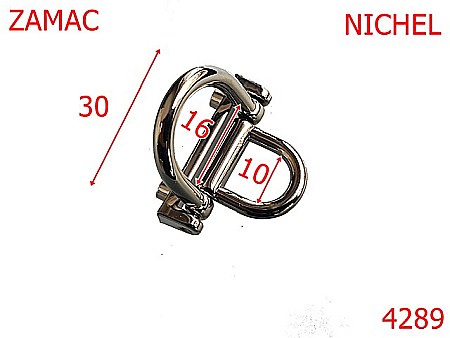 Sustinatori poseta - 4289/Sustinator dublu maner scurt  lung-30-mm-zamac--nichel-----