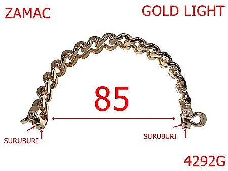 Manere - 4292G/Maner rigid cu suruburi-85-mm-zamac--gold light-----