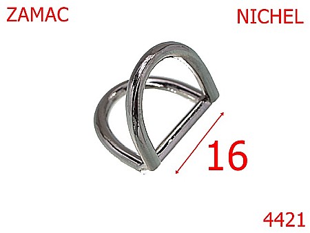 Inele D - 4421/Inel dublu sustinator pentru genti-16-mm-zamac--nichel-----