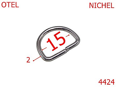 Inele D - 4424/Inel semirotund marochinarie incaltaminte-15-mm-otel-2-nichel---3F6--