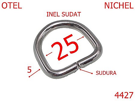 Harnasament - 4427/Inel semirotund sudat pentru harnasament-25-mm-otel-5-nichel---2B3--