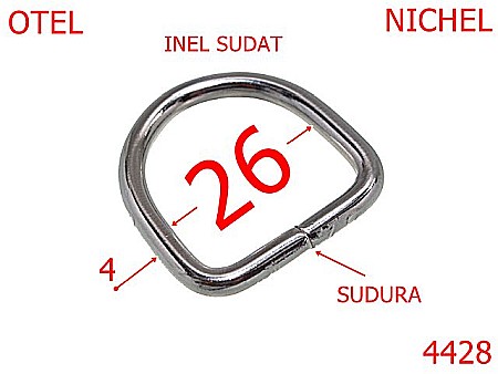 Harnasament - 4428/Inel semirotund sudat pentru harnasament-26-mm-otel-4-nichel-2E7-2F6-2E7-2F6-2B5--