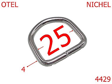 Inele D - 4429/Inel semirotund  marochinarie genti posete-25-mm-otel-4-nichel-----