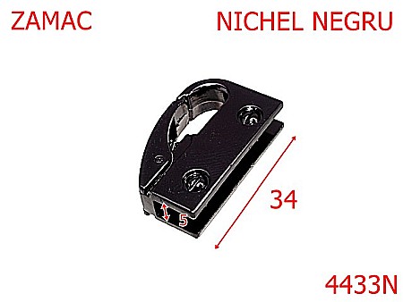 Sustinatori poseta - 4433N/Sustinator lateral cu carabina-34-mm-zamac--nichel negru-----