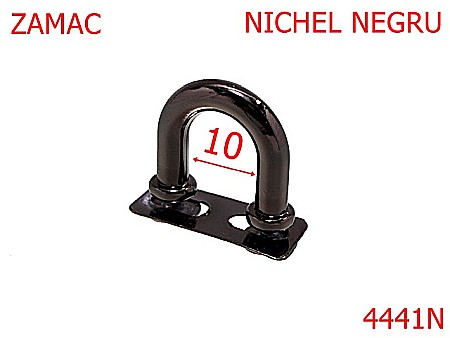 Sustinatori poseta - 4441N/Sustinator semiveriga fixat cu suruburi-10-mm-zamac--nichel negru-----