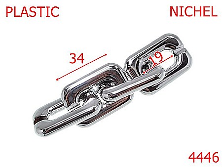 Lant poseta - 4446/Za dreptunghiulara lant material plastic-20-mm-plastic--nichel-----