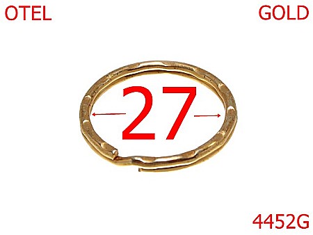 Inele breloc - 4452G/Inel spiralat pentru breloc-27-mm-otel--gold-----
