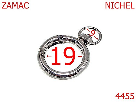 Carabine poseta - 4455/Inel carabina anti-rasucire-19-mm-zamac--nichel-23..E..16----