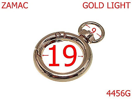 Carabine poseta - 4456G/Inel carabina anti-rasucire-19-mm-zamac--gold light--5F3---