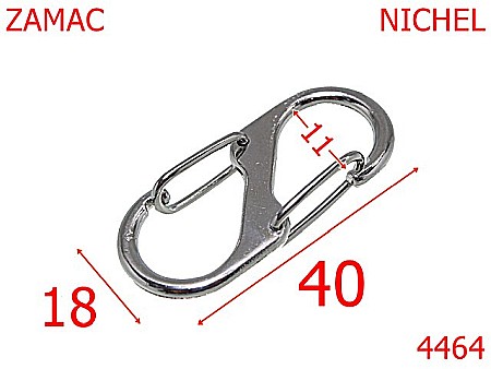 Carabine portchei - 4464/Carabina multifuntionala S dubla-11-mm-zamac--nichel-15B3----