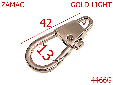 Carabine poseta - 4466G/Carabina pentru lant poseta ,geanta-4-mm-zamac--gold light--3E3-5J1--
