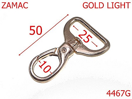 Carabine poseta - 4467G/Carabina poseta sau geanta-25-mm-zamac--gold light---5G6--