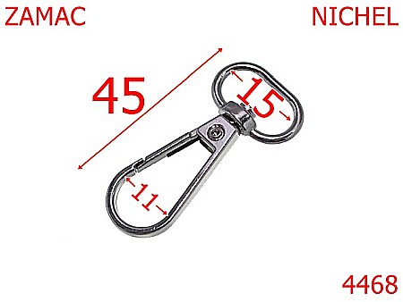 Carabine poseta - 4468/Carabina poseta sau geanta-15-mm-zamac--nichel-----