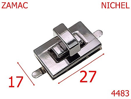 Inchizatori - 4483/inchizatoare prin capac forma dreptunghiulara -27x17-mm-zamac--nichel--14H17---