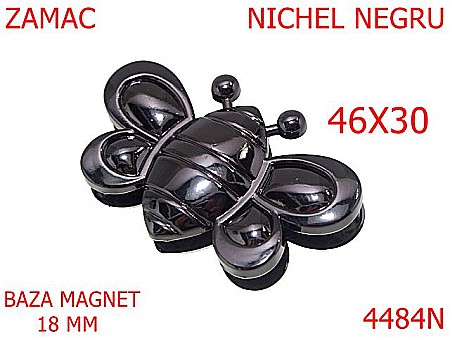 Inchizatori - 4484N/Inchizatoare fluture baza pentru magnet-46x30-mm-zamac--nichel negru-13D16----