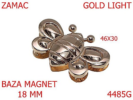 Inchizatori poseta - 4485G/Inchizatoare fluture baza pentru magnet-46x30-mm-zamac--gold light-14H10----