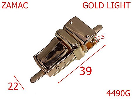 Inchizatori poseta - 4490G/Inchizatoare tik-tuk borseta-22x39-mm-zamac--gold light-----