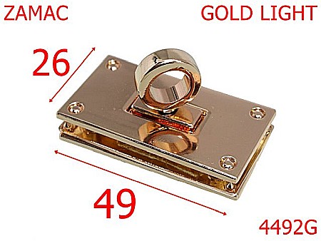 Inchizatori poseta - 4492G/Inchizatoare geanta prin capac -49x26-mm-zamac--gold light-----