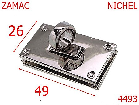 Inchizatori poseta - 4493/Inchizatoare geanta prin capac -49x26-mm-zamac--nichel-13j1----