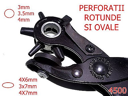 Utilaje - 4500/Cleste pentru perforatii rotunde-ovale-3-3.5-4-mm-otel--negru-----