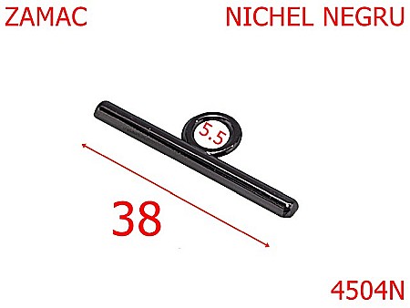Blocaj de lant - 4504N/Opritor lant poseta-38-mm-zamac--nichel negru-21 B 10----