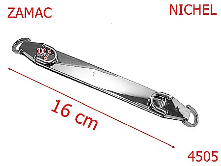 Sustinatori poseta - 4505/Sustinator maner lung si scurt-16-mm-zamac--nichel       -----